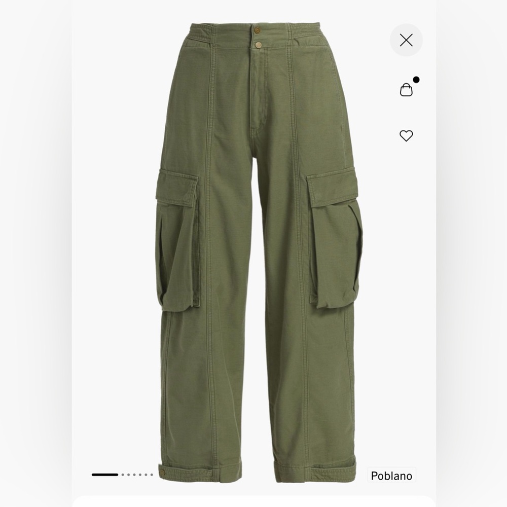 FRAME pleated wide-leg cargo pants sz 28 (4-6)
